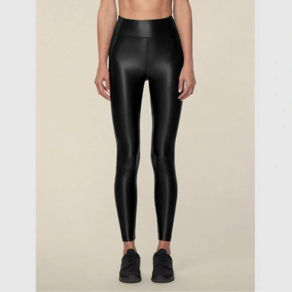 Koral Lustrous High Rise Leggings Black Glossy Workout Leggings Revolve XS - Picture 2 of 3